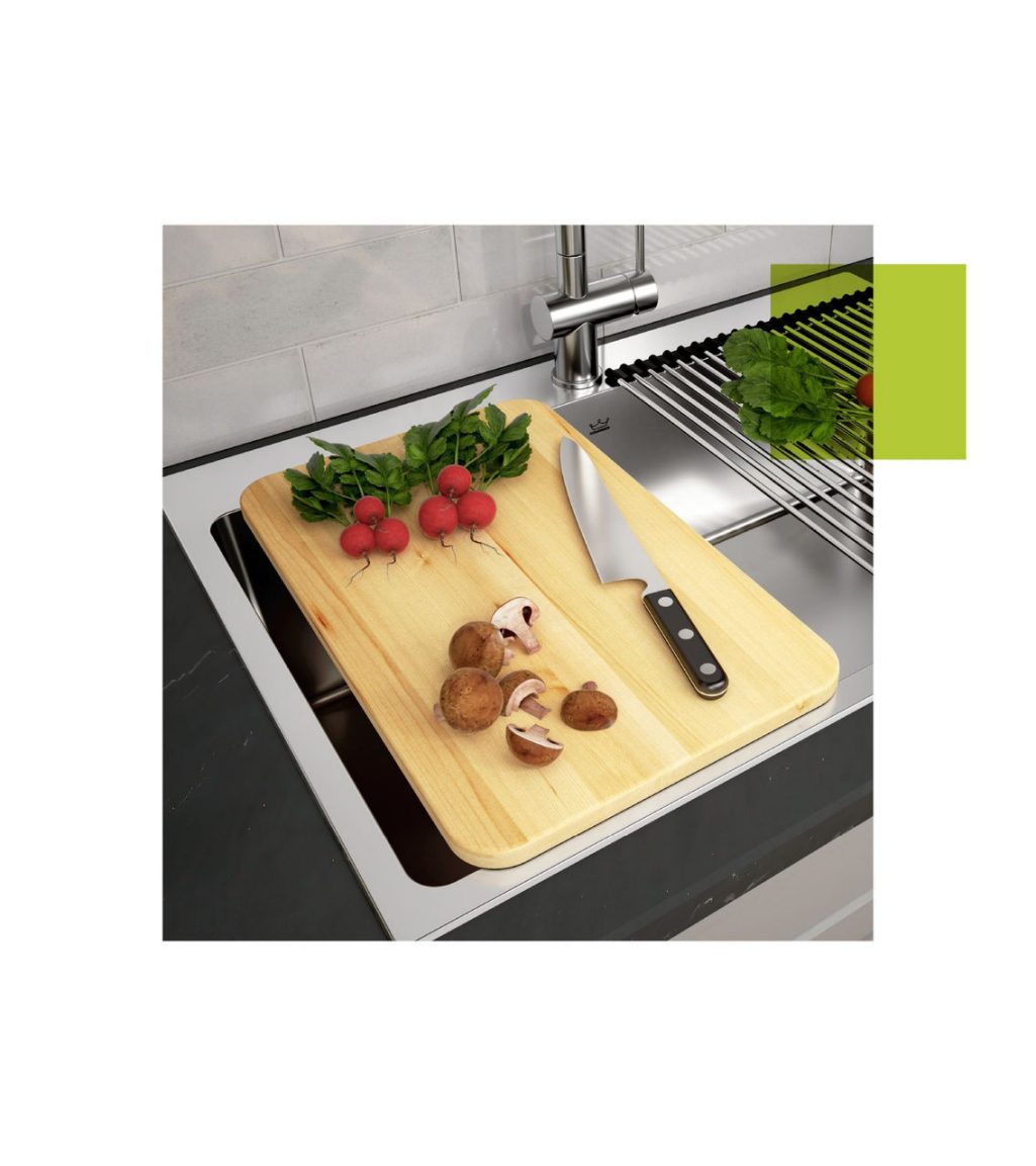 Kindred over the sink cutting board with vegetables 